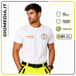 T-Shirt Unisex per Soccorritori in Cotone Bianca | GioMedia