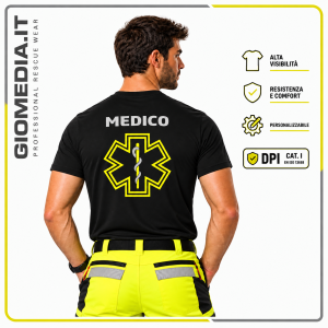 T-SHIRT DA SOCCORSO UNISEX NERA