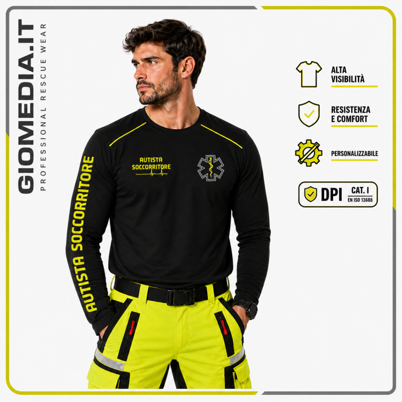 T-Shirt Team Leader Manica Lunga per Soccorritori | GioMedia