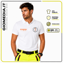 Polo Unisex per Soccorritori in Cotone Bianca | GioMedia