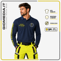 Polo Manica Lunga per Soccorritori Blu Navy | GioMedia