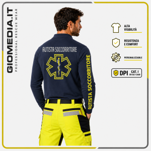 Polo Manica Lunga per Soccorritori Blu Navy | GioMedia