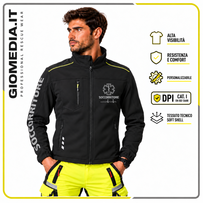 GIUBBOTTO DA SOCCORSO TEAM LEADER SOFT SHELL UNISEX PERSONALIZZABILE