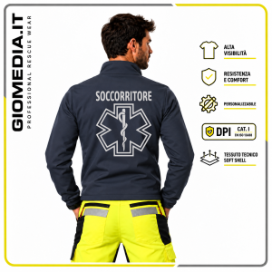 GIUBBOTTO DA SOCCORSO RES-Q SHELL UNISEX BLU NAVY PERSONALIZZABILE