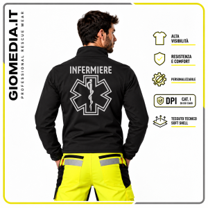 GIUBBOTTO DA SOCCORSO RES-Q SHELL UNISEX NERO PERSONALIZZABILE