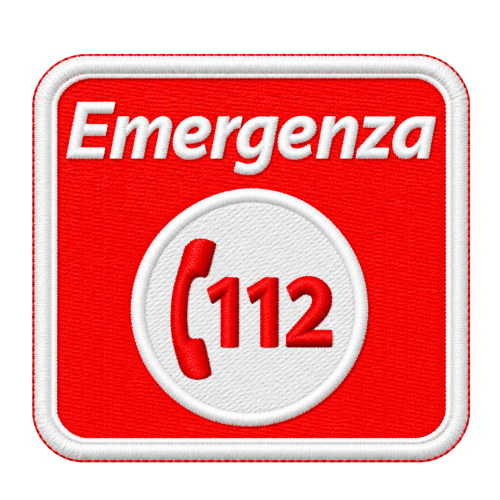patch toppa  ricamata 112 Emergenza 7x7 con velcro per la tua divisa da soccorso