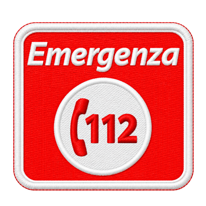 patch toppa  ricamata 112 Emergenza 7x7 con velcro per la tua divisa da soccorso