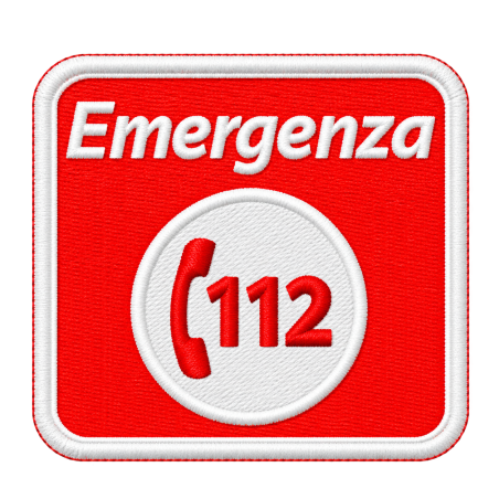 patch toppa  ricamata 112 Emergenza 7x7 con velcro per la tua divisa da soccorso