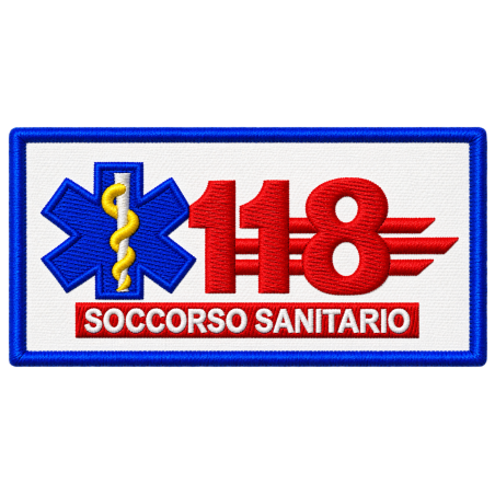 PATCH ETICHETTA RICAMATA 118 SOCCORSO SANITARIO