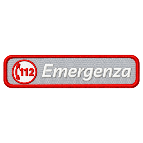 PATCH RICAMATA CM 10X2,5 112 EMERGENZA RIFRANGENTE