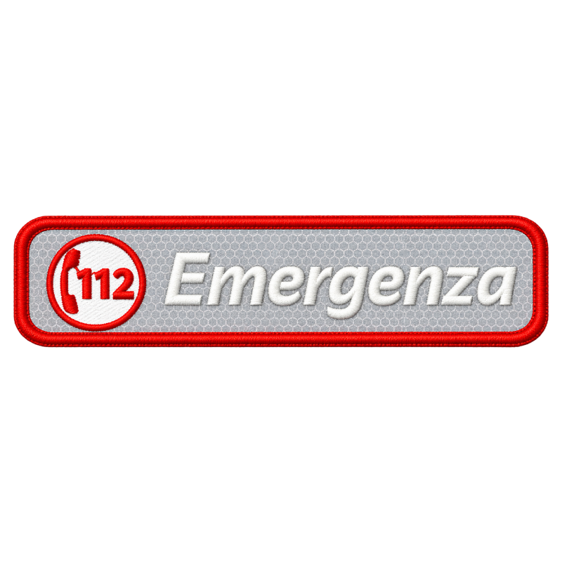 PATCH RICAMATA CM 10X2,5 112 EMERGENZA RIFRANGENTE