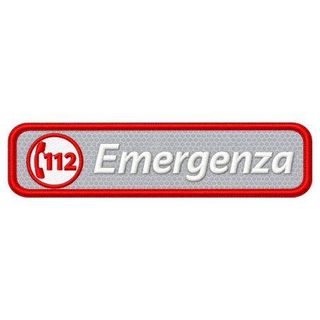PATCH RICAMATA CM 10X2,5 112 EMERGENZA RIFRANGENTE