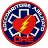 PATCH RICAMATA ROTONDA "SOC. ABILITATO DAE" CON VELCRO DIAM. 7