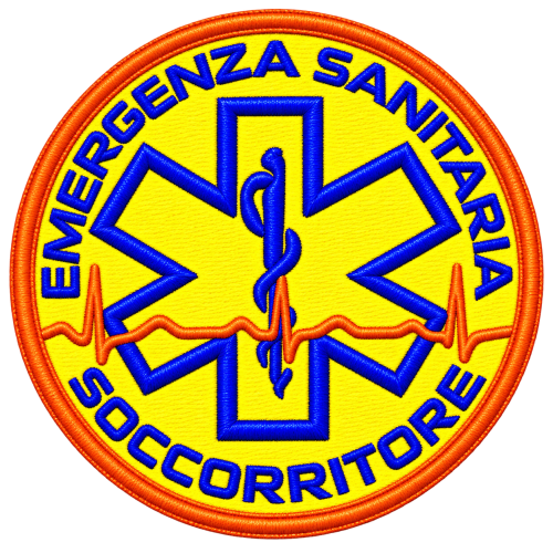 PATCH RICAMATA ROTONDA "MEDICO" CON VELCRO