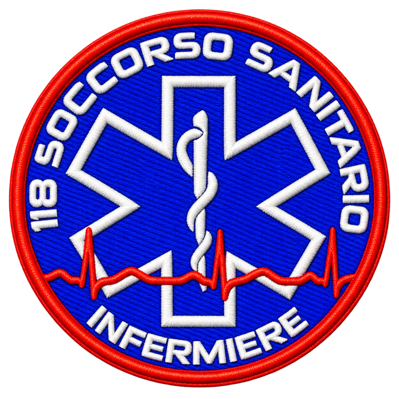 PATCH RICAMATA ROTONDA "MEDICO" CON VELCRO