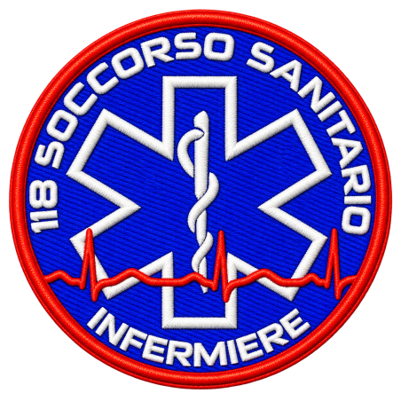 PATCH RICAMATA ROTONDA "INFERMIERE" CON VELCRO DIAM. 7