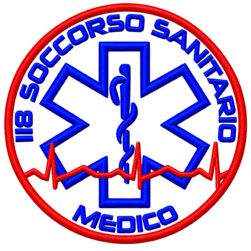 PATCH RICAMATA ROTONDA "MEDICO" CON VELCRO