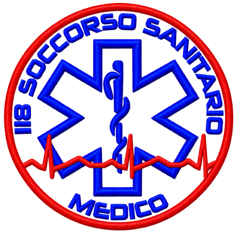 PATCH RICAMATA ROTONDA "MEDICO" CON VELCRO DIAM. 7
