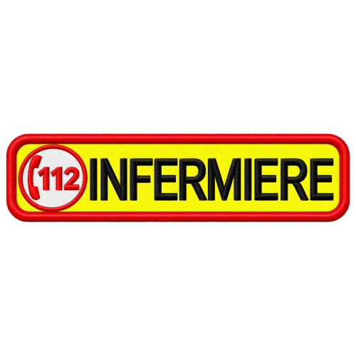 PATCH RICAMATA 10X2,5 112 INFERMIERE GIALLO FLUORESCENTE