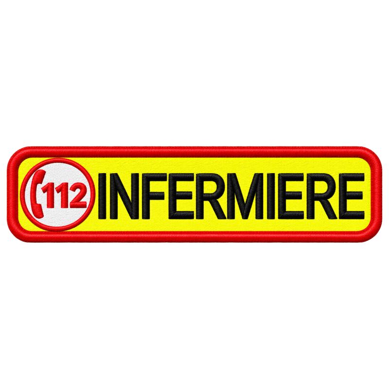 PATCH RICAMATA 10X2,5 112 INFERMIERE GIALLO FLUORESCENTE