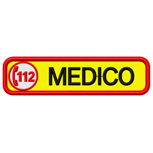 PATCH RICAMATA 10X2,5 112 MEDICO GIALLO FLUORESENTE