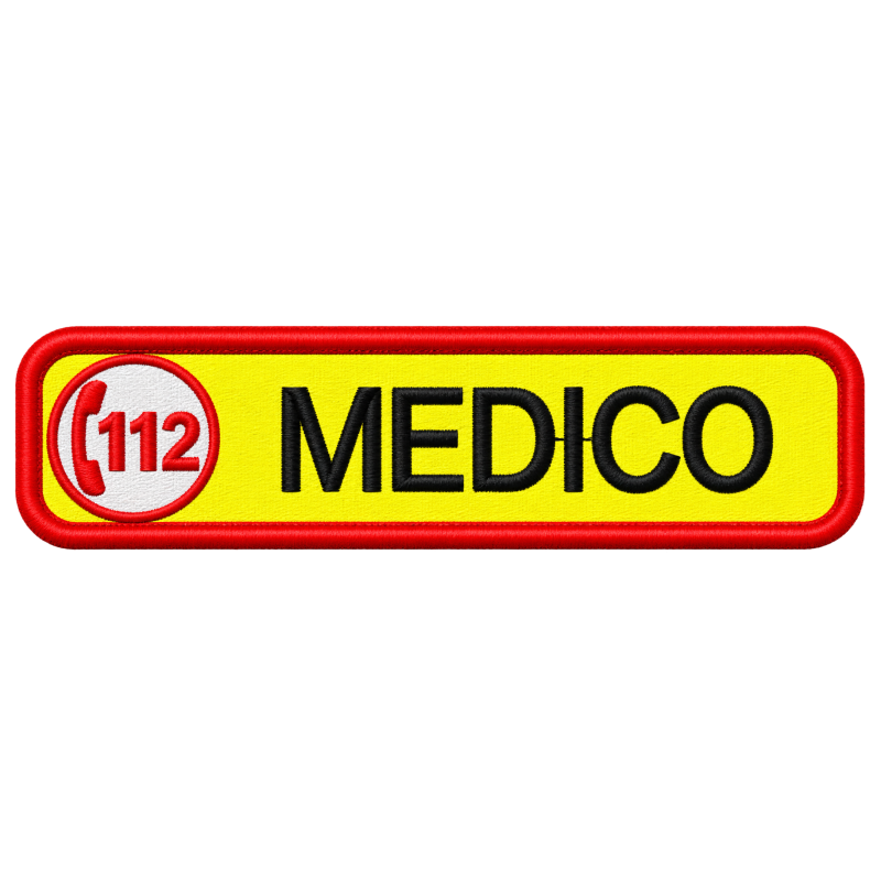 PATCH RICAMATA 10X2,5 112 MEDICO GIALLO FLUORESENTE