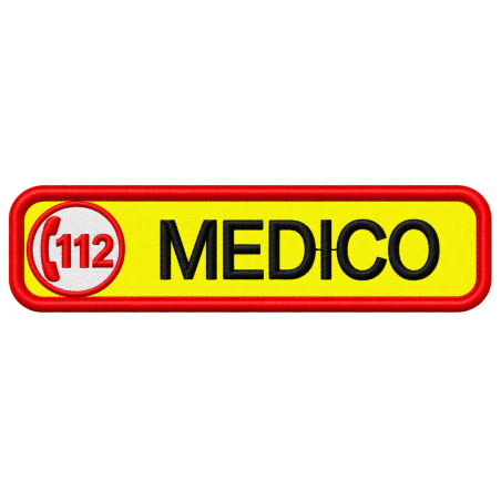 PATCH RICAMATA 10X2,5 112 MEDICO GIALLO FLUORESENTE