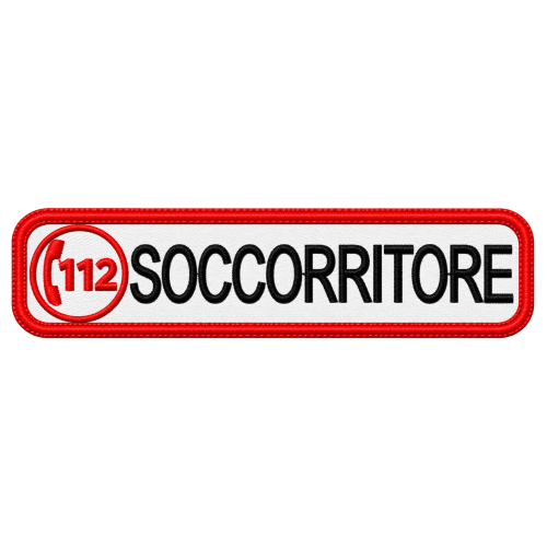 PATCH RICAMATA CM 10X2,5 112 SOCCORRITORE BIANCO