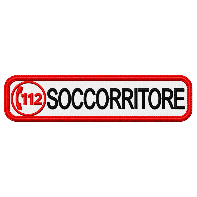 PATCH RICAMATA CM 10X2,5 112 SOCCORRITORE BIANCO