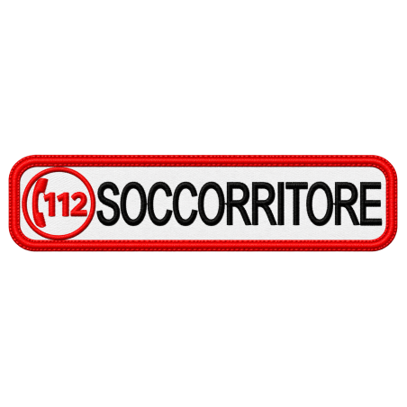 PATCH RICAMATA CM 10X2,5 112 SOCCORRITORE BIANCO
