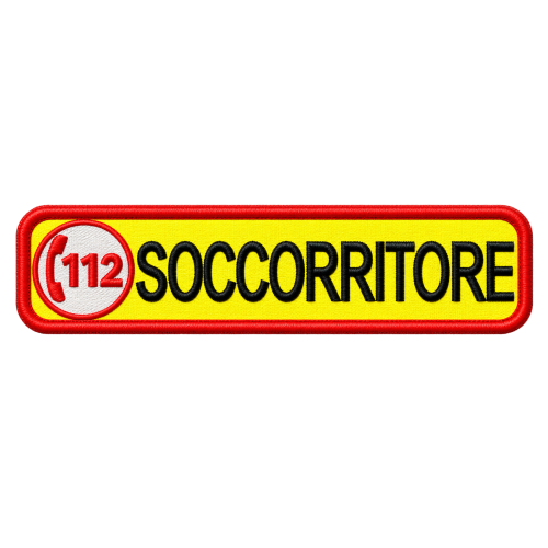 PATCH RICAMATA CM 10X2,5 112 SOCCORRITORE GIALLO FLUORESCENTE