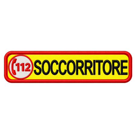 PATCH RICAMATA CM 10X2,5 112 SOCCORRITORE GIALLO FLUORESCENTE