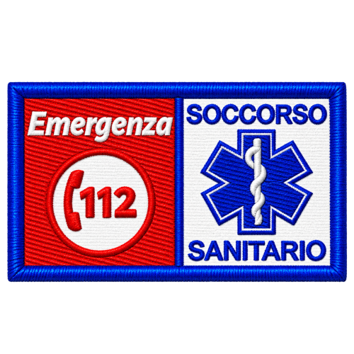 PATCH RICAMATA CM 8X4 112 SOCCORSO SANITARIO