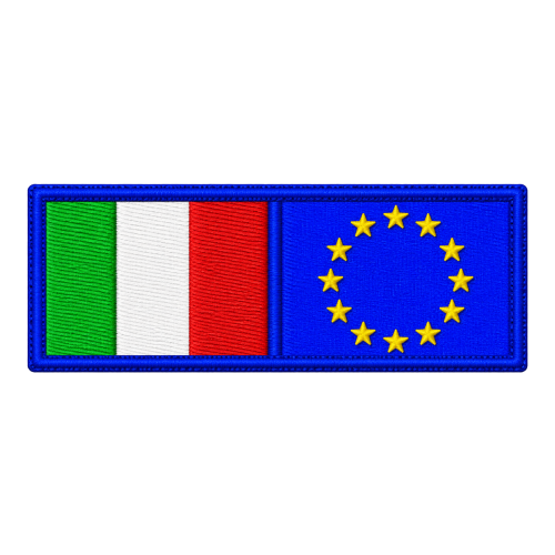 PATCH RICAMATA CM 7,5X3 ITALIA-EUROPA
