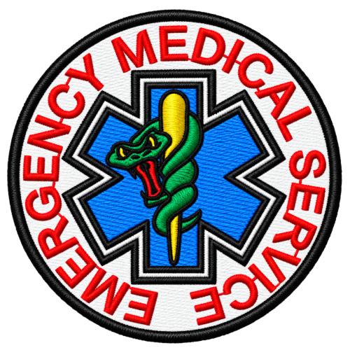 PATCH RICAMATA DIAM. CM. 7 EMERGENCY MEDICAL SERVICE
