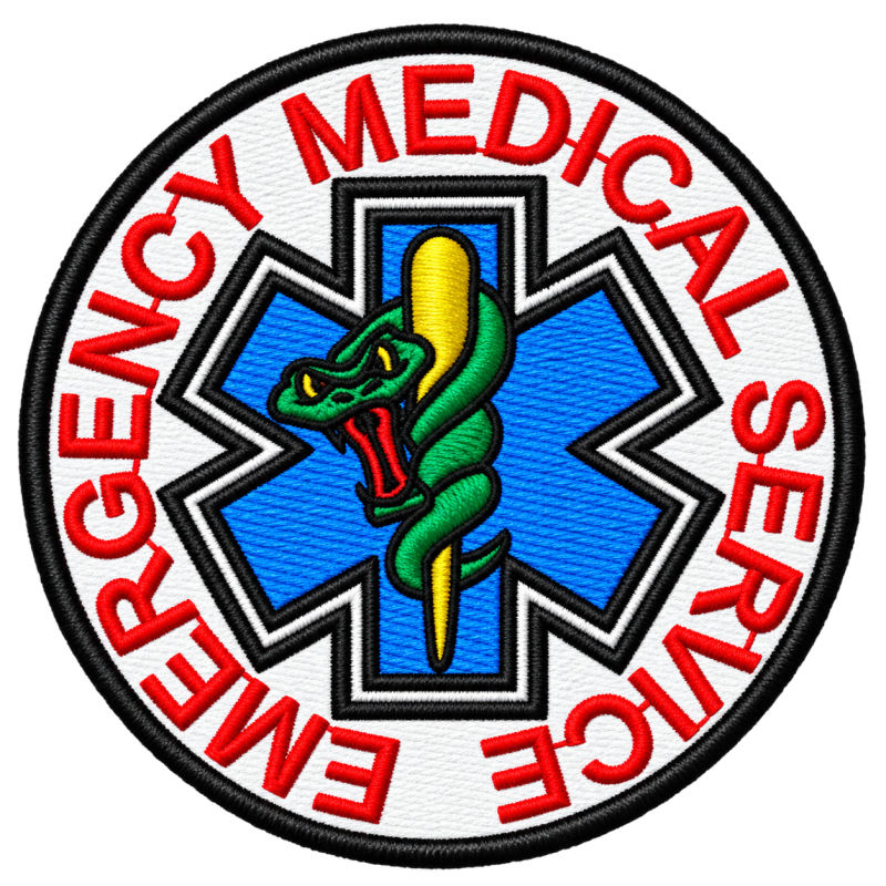 PATCH RICAMATA DIAM. CM. 7 EMERGENCY MEDICAL SERVICE