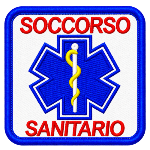 PATCH RICAMATA CM 7X7 SOCCORSO SANITARIO