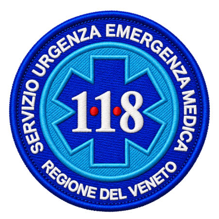 PATCH RICAMATA DIAM. CM. 7 118 SUEM VENETO AZZURRO