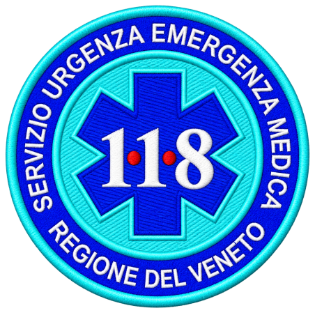 PATCH RICAMATA DIAM. CM. 20 118 SUEM VENETO AZZURRO