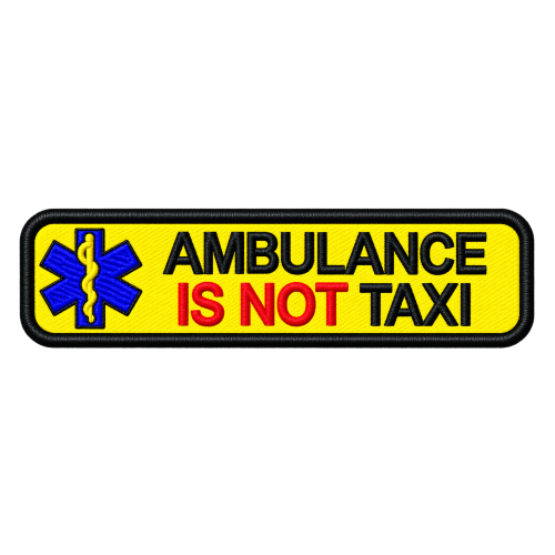 PATCH RICAMATA CM 10X2,5 AMBULANCE IS NOT TAXI