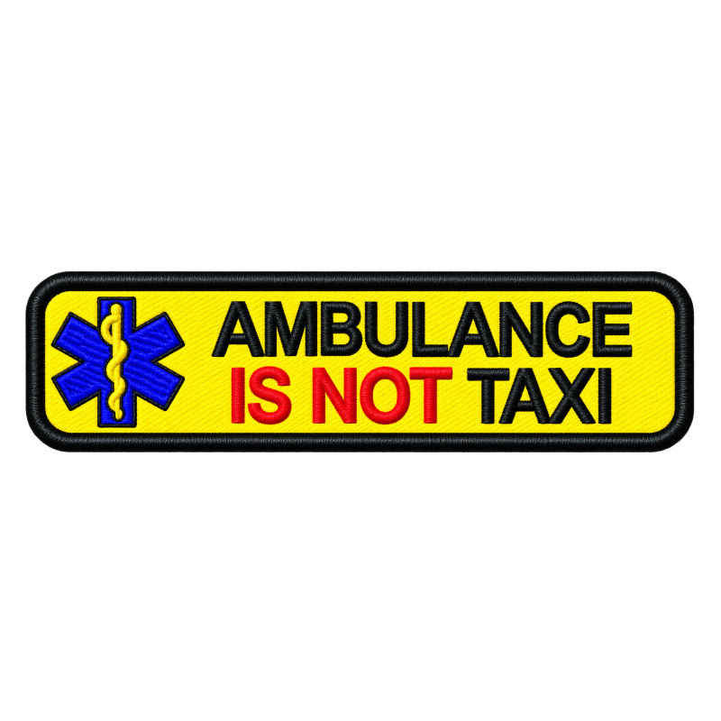 PATCH RICAMATA CM 10X2,5 AMBULANCE IS NOT TAXI