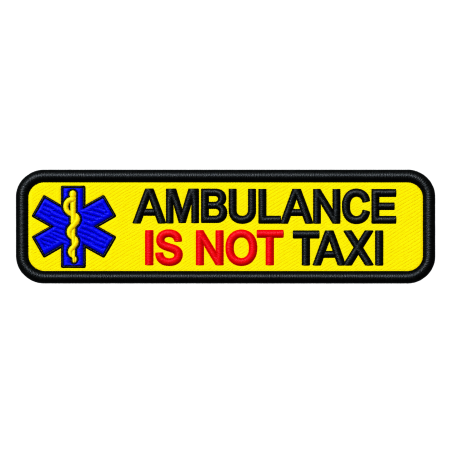 PATCH RICAMATA CM 10X2,5 AMBULANCE IS NOT TAXI