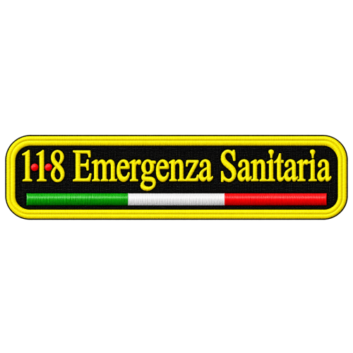 Etichetta Patch ricamata 10x2 cm BLS-D + ITALIA