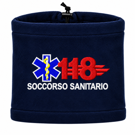 Scaldacollo in Pile 118 Soccorso Sanitario Ricamato