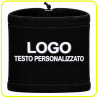 Scaldacollo in pile nero ricamato personalizzato con logo e testo