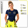 T-Shirt Donna per Soccorritori in Cotone Blu Navy | GioMedia
