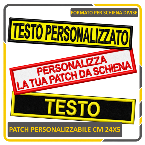 Patch ricamata personalizzata 24x5 cm da schiena