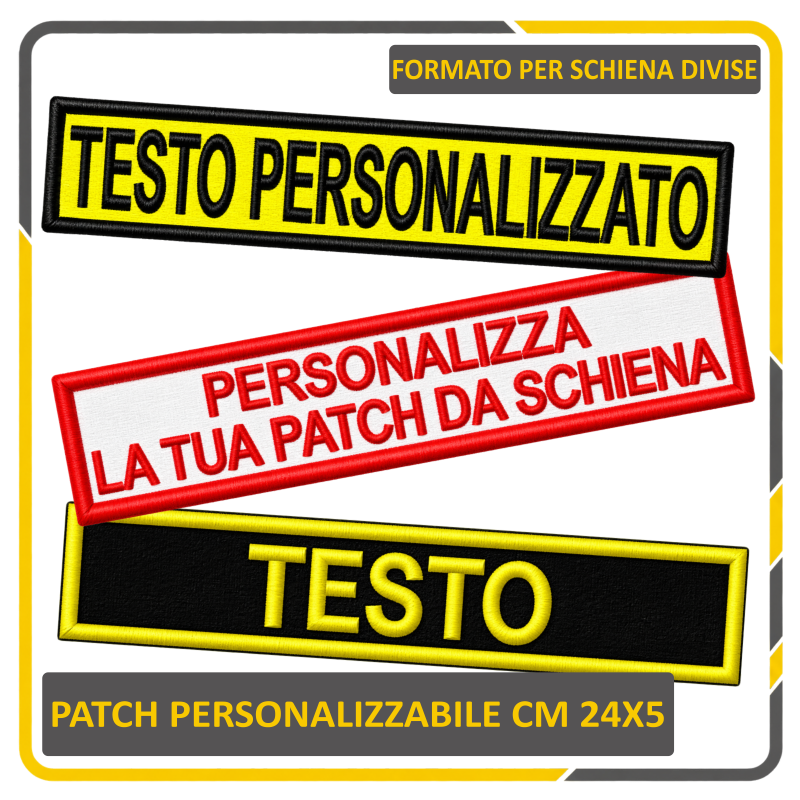 Patch ricamata personalizzata 24x5 cm da schiena