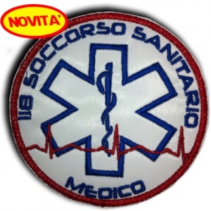 PATCH RICAMATA ROTONDA "MEDICO" CON VELCRO PATCH RICAMATA ROTONDA "MEDICO" CON VELCRO