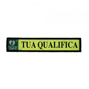 PATCH TOPPA RICAMATA CON LOGO DAE E TESTO A SCELTA 12,5 X 2,5